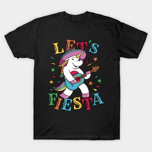 lets fiesta Cinco De Mayo Mexican unicorn T-Shirt